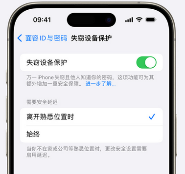 洛龙苹果手机维修分享iOS17'失窃设备保护'功能是什么？ 